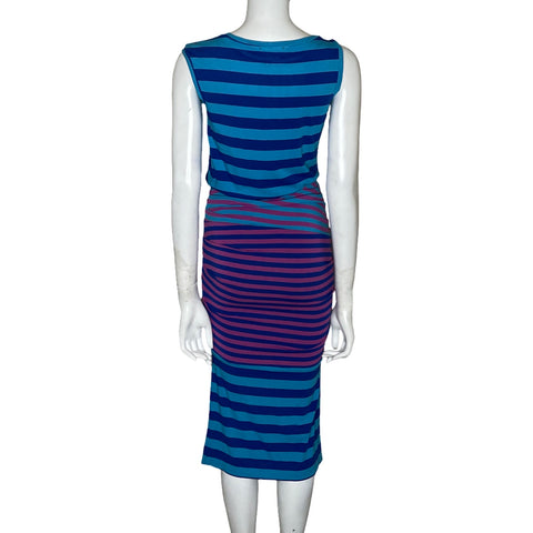 Vestido Artelier Nicole Miller rayas Azul-Talla P
