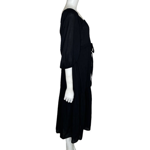 Vestido Oysho Fluido Negro-Talla S