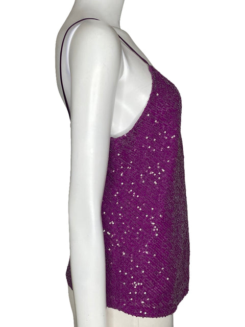 Top MNG Lentejuelas Tirantes Morado-Talla M