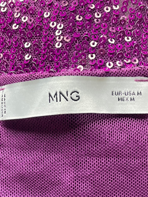 Top MNG Lentejuelas Tirantes Morado-Talla M