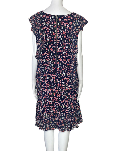 Vestido Michael Kors Flores Fluido Azul-Talla 2X