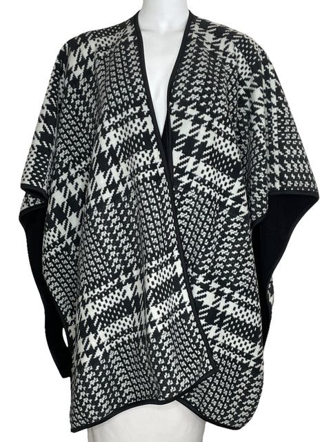 Poncho Nicole Miller Abierto Asimétrico Negro-Talla U