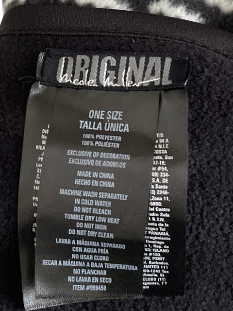 Poncho Nicole Miller Abierto Asimétrico Negro-Talla U