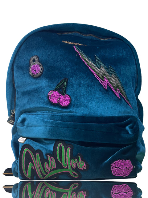 Bolso Betsey Johnson Stikers Cremallera Azul-Talla M