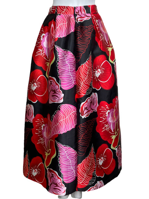 Falda Beulah Maxi Pinzas Floral Negro-Talla L