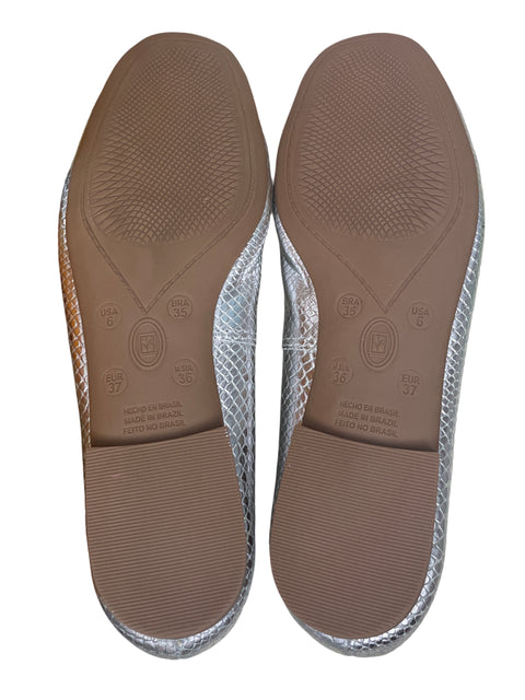 Calzado Bottero Flat Metalizado Plateado-Talla 6