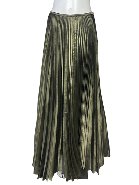 Falda Lafayette Plizado Metalizado Dorado-Talla M