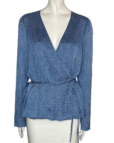 Blusa Leyden Plisada Azul-Talla L