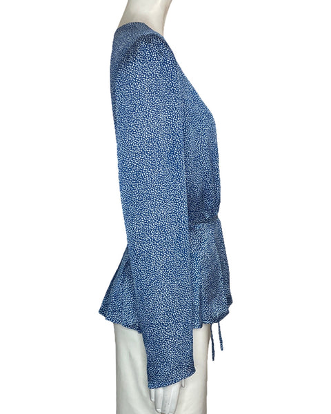 Blusa Leyden Plisada Azul-Talla L