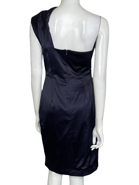 Vestido Eliza J One Shoulder Plisado Azul-Talla 8
