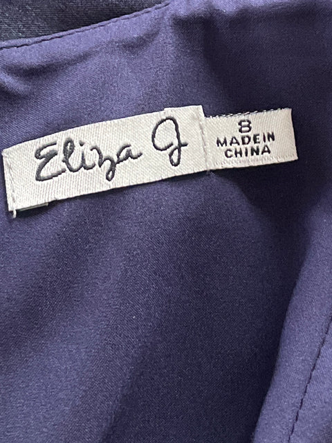 Vestido Eliza J One Shoulder Plisado Azul-Talla 8