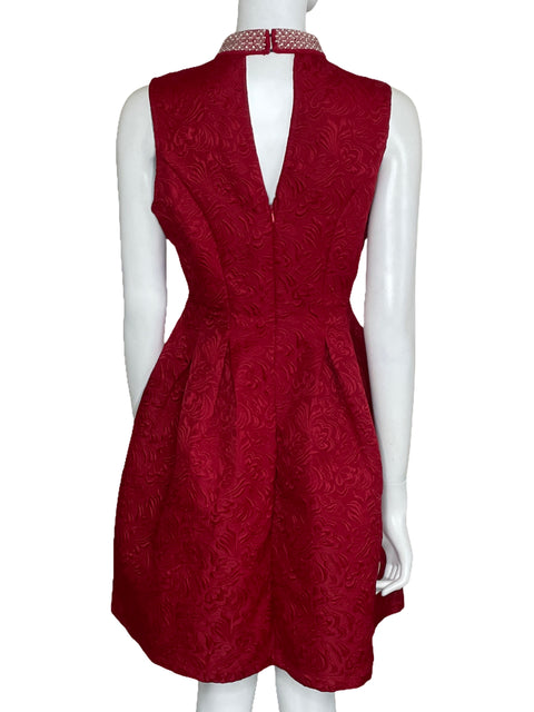 Vestido Mystic Halter Jacquard Rojo-Talla L