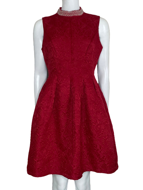 Vestido Mystic Halter Jacquard Rojo-Talla L