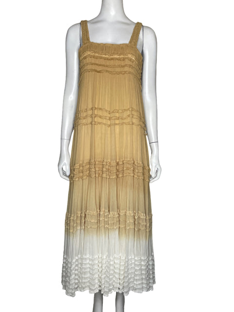 Vestido Magali Pascual Tiras Beige - Talla XS