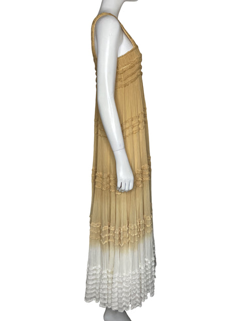 Vestido Magali Pascual Tiras Beige - Talla XS