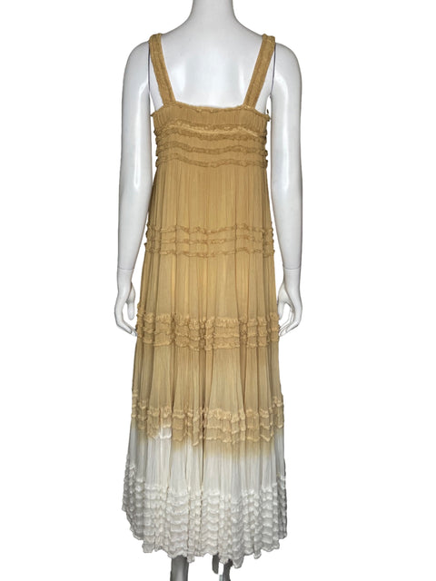 Vestido Magali Pascual Tiras Beige - Talla XS