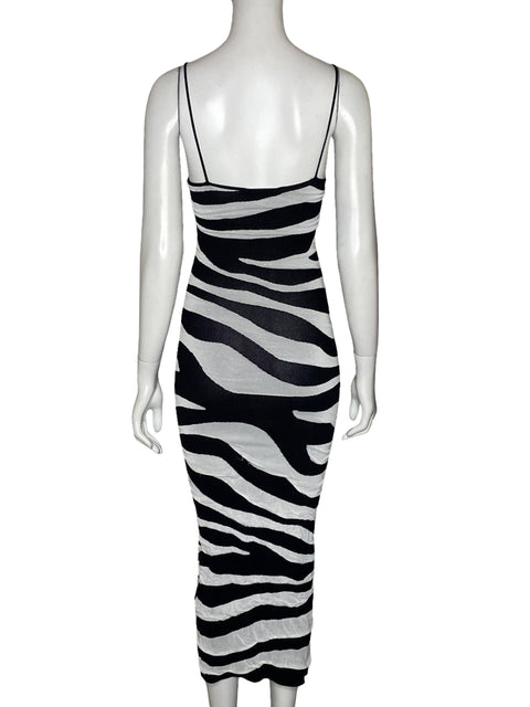 Vestido Zara Maxi Animal Print Negro - Talla XS