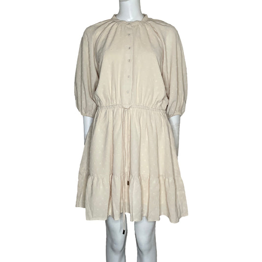 Vestido Minkpink Mangas Bombachas Beige-Talla L
