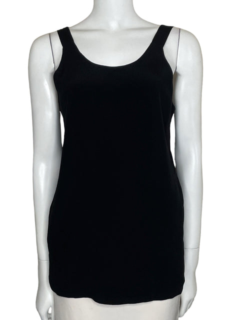 Top Zara Casual Sin Mangas Negro-Talla S