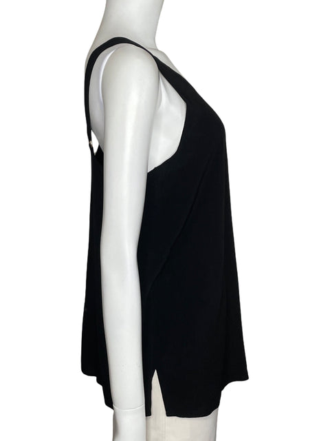 Top Zara Casual Sin Mangas Negro-Talla S