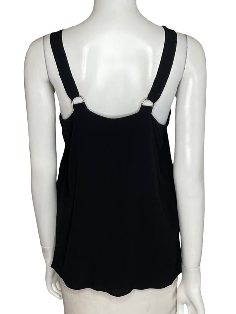Top Zara Casual Sin Mangas Negro-Talla S