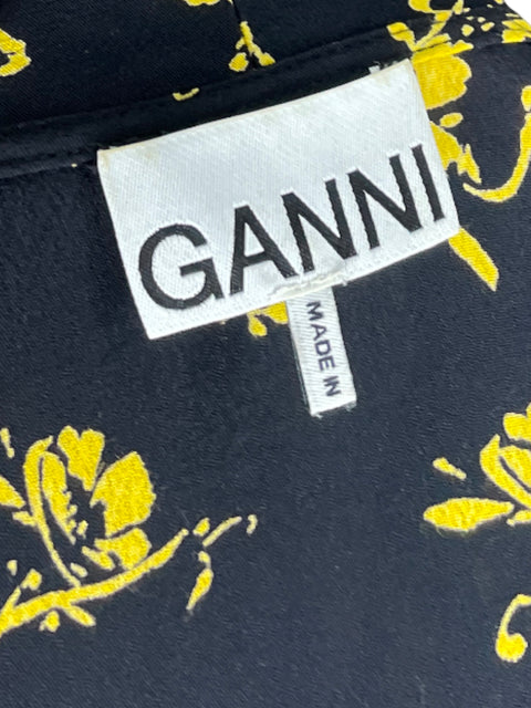 Blusa Ganni Cruzada Negro - Talla 38