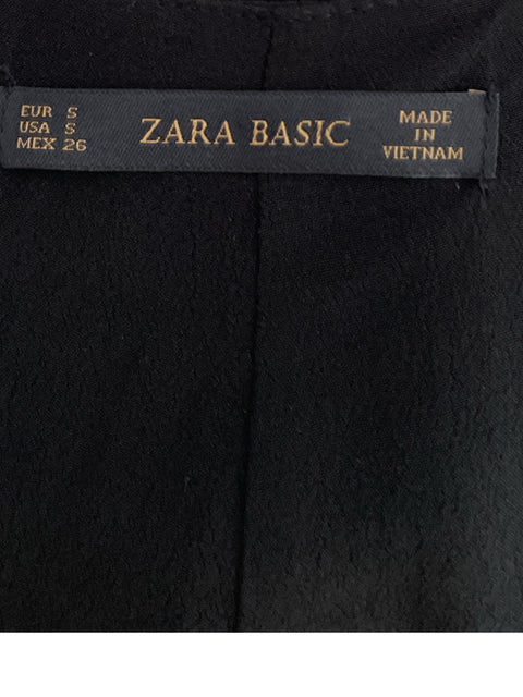 Top Zara Casual Sin Mangas Negro-Talla S