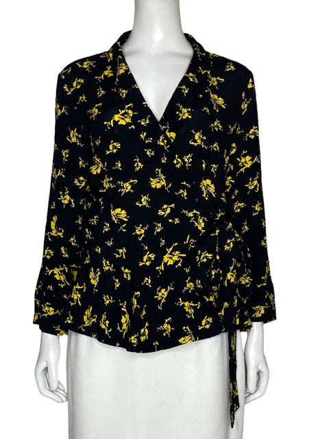 Blusa Ganni Cruzada Negro - Talla 38