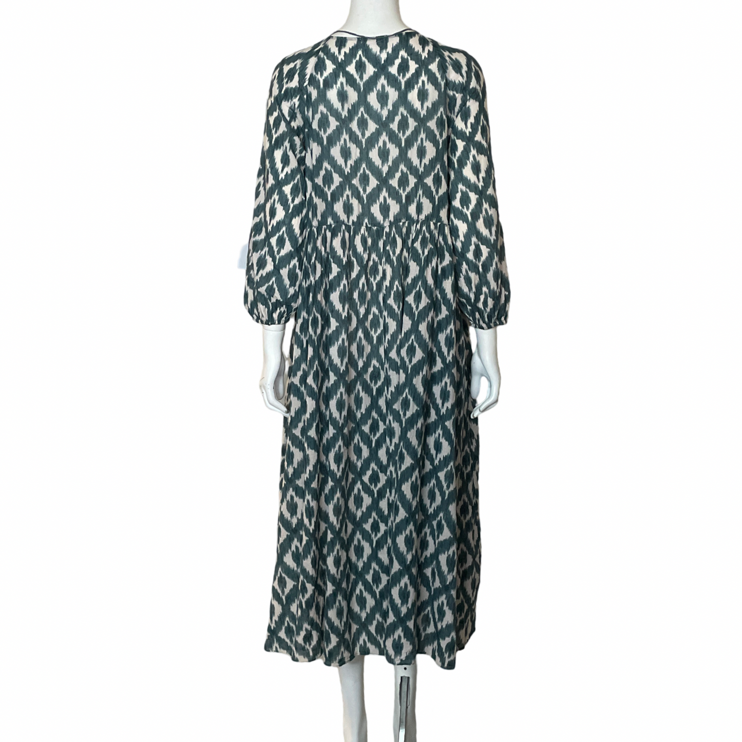 Vestido Oysho Estampado Maxi Verde-Talla XS