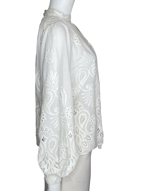 Blusa Especia Encaje Bombacha Blanco-Talla S