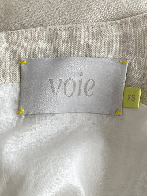 Top Voie Crop Sin Mangas Beige-Talla XS