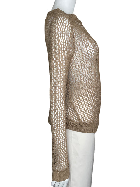 Top OndaDeMar Crochet Manga Larga Marrón-Talla S