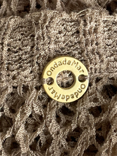 Top OndaDeMar Crochet Manga Larga Marrón-Talla S