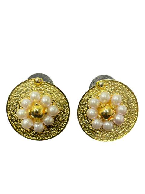 Aretes Tesoro Tps Pedreria Caracol Dorado-Talla U