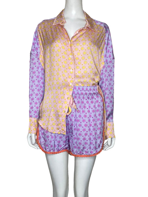 Set Celia Camisa + Short Morado - Talla S