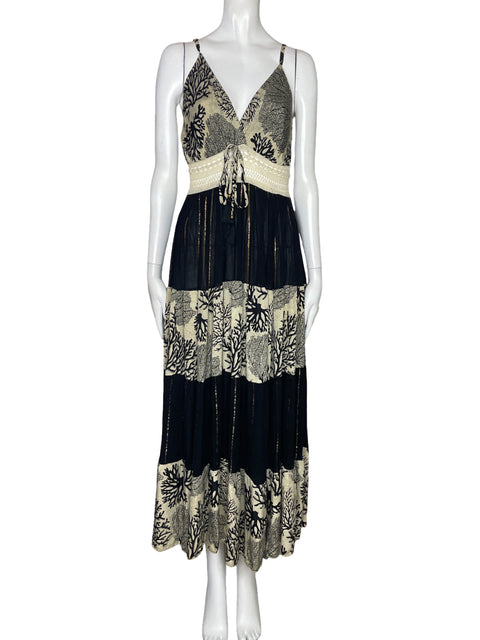 Vestido Bigg Bull Tiras Metalizado Negro-Talla S