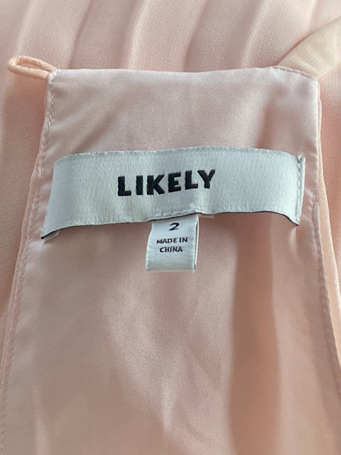 Vestido Likely Plisado Halter Rosado-Talla 2