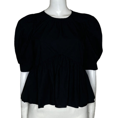 Blusa Zara Drapeada Negro-Talla S