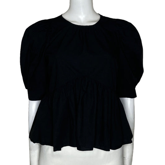Blusa Zara Drapeada Negro-Talla S