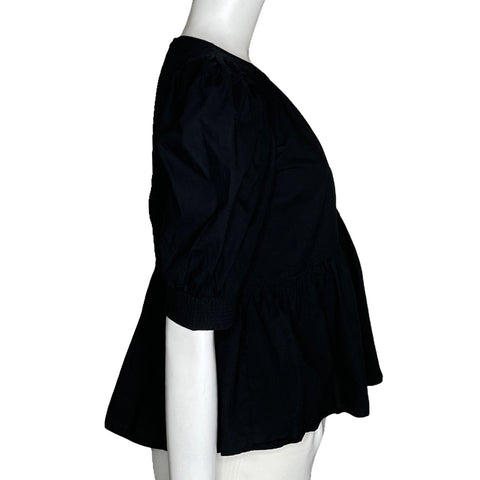 Blusa Zara Drapeada Negro-Talla S