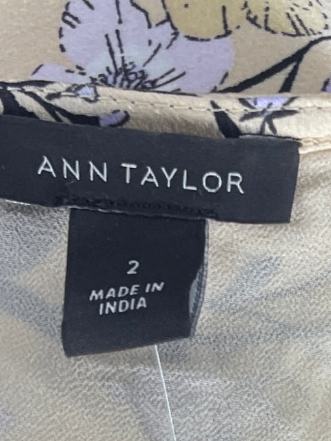 Vestido Ann Taylor Maxi Fluido Beige-Talla 2