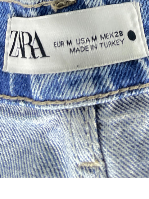 Falda Zara Asimetrica Denim Azul - Talla M