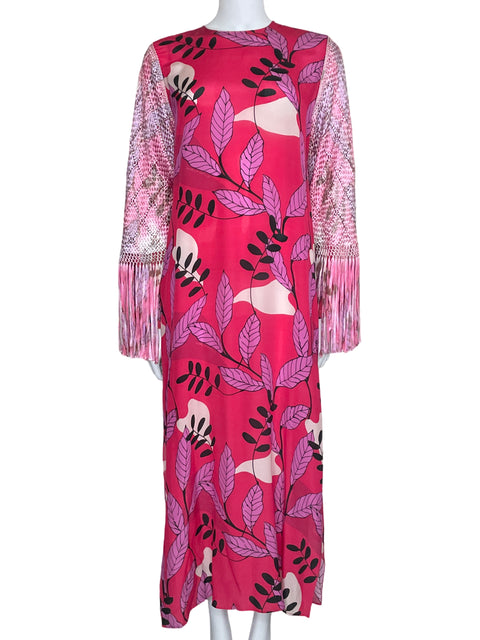 Vestido Daniella Battle Mangas Trenzadas Rosado-Talla S