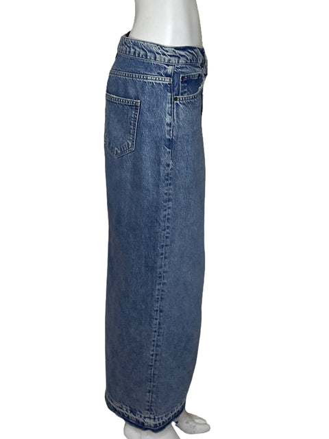 Falda Zara Asimetrica Denim Azul - Talla M