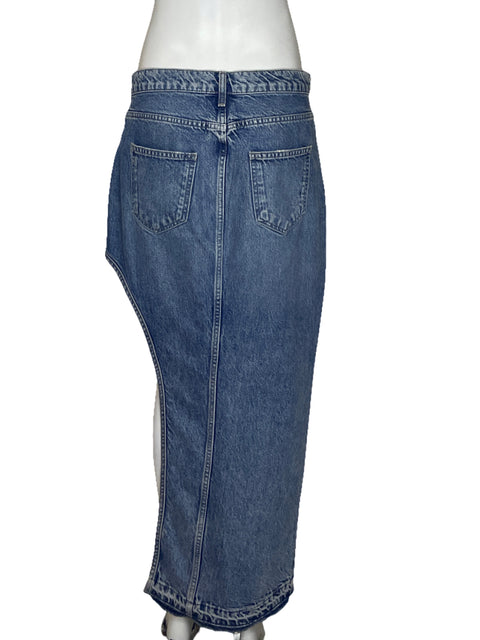 Falda Zara Asimetrica Denim Azul - Talla M