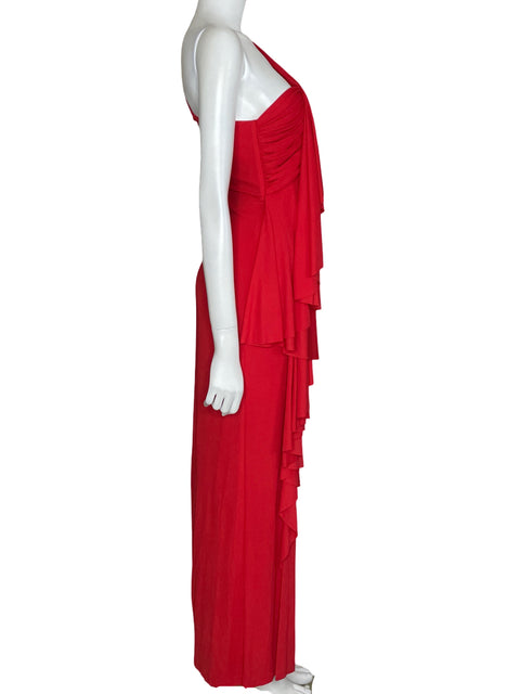 Vestido Givenchy Maxi Drapeado Rojo-Talla 40