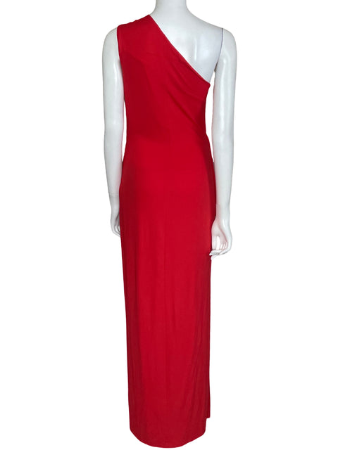 Vestido Givenchy Maxi Drapeado Rojo-Talla 40