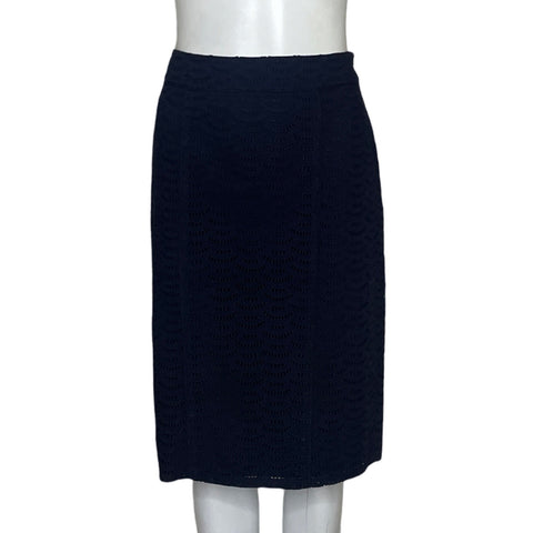 Falda Ann Taylor Recta Encaje Azul-Talla 4