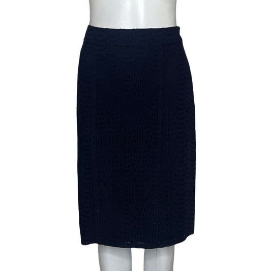 Falda Ann Taylor Recta Encaje Azul-Talla 4