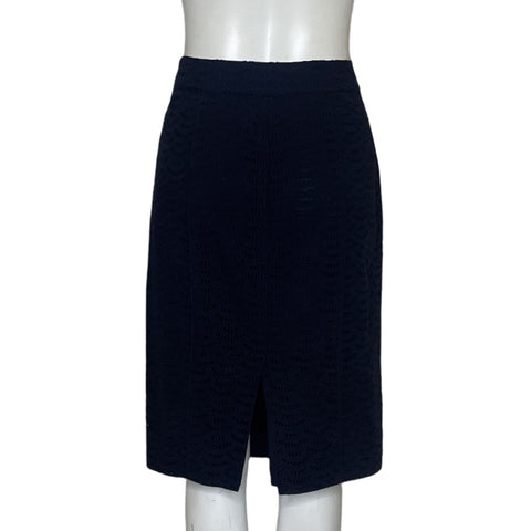 Falda Ann Taylor Recta Encaje Azul-Talla 4